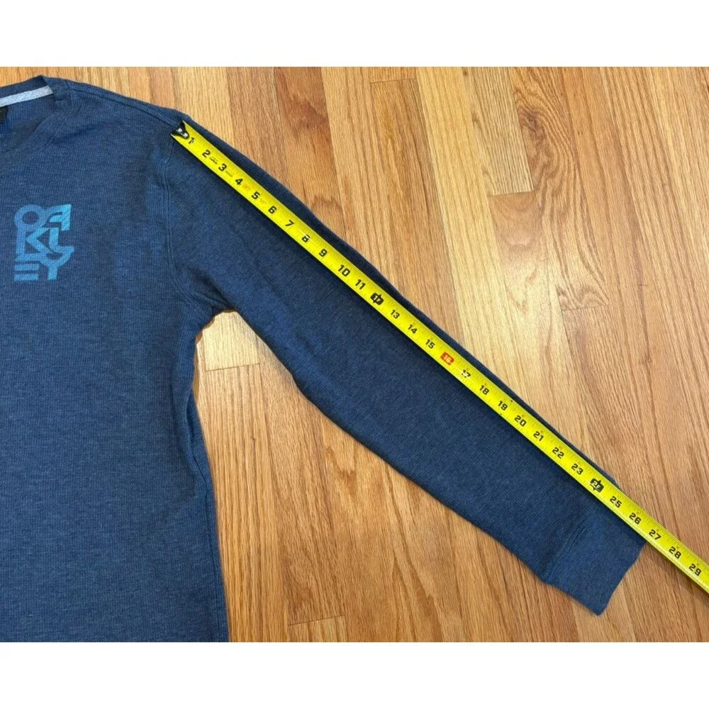Oakley Shirt Men's 2XL XXL  Long Sleeve Tee T-Shirt Gray Blue Cotton Polyester - Picture 5 of 10